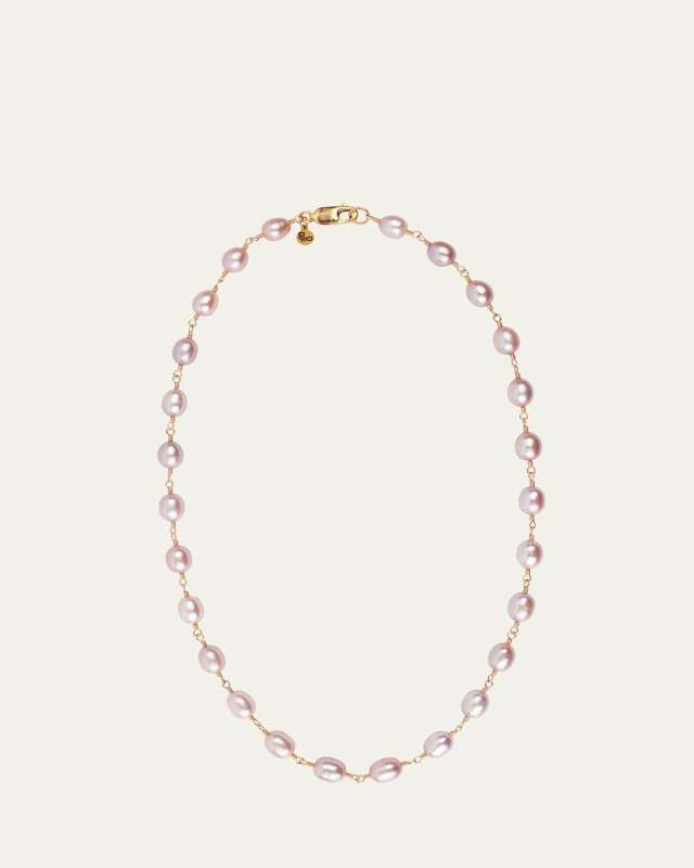 Blushing Necklace with Pearls, 16"L
